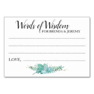 Woorden van Wisdom Wedding Advice Cards - Sylvie Kaart
