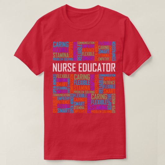 Woorden verpleegkundige Educator T-shirt (Design voorkant)