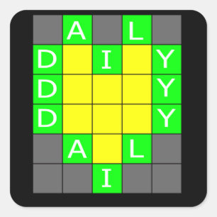 Woorden Vierkante Sticker
