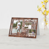 Woorden voor #1 Pap Happy Vaderdag Photo Collage Kaart (Gele Bloem)