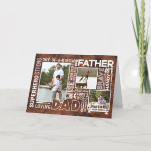 Woorden voor #1 Papa Gelukkige Vaderdag Fotocollag Kaart