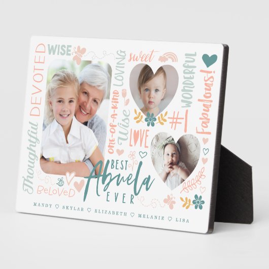 Woorden voor Beste Abuela Ooit Kleinkinderen Fotoc Fotoplaat (Zijkant)