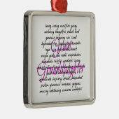 Woorden voor de grote kleindochter metalen ornament (Rechts)