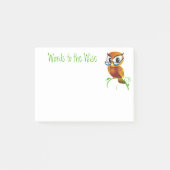 Woorden voor de Wise Owl Cartoon Post-it® Notes (Voorkant)