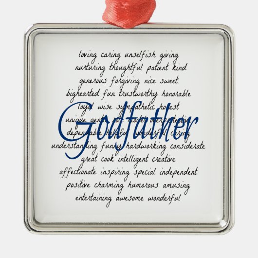 Woorden voor Godfather Metalen Ornament (Voorkant)