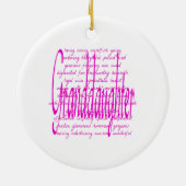 Woorden voor kleindochter in roze keramisch ornament (Achterkant)