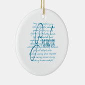 Woorden voor kleinzoon in blauw keramisch ornament (Rechts)