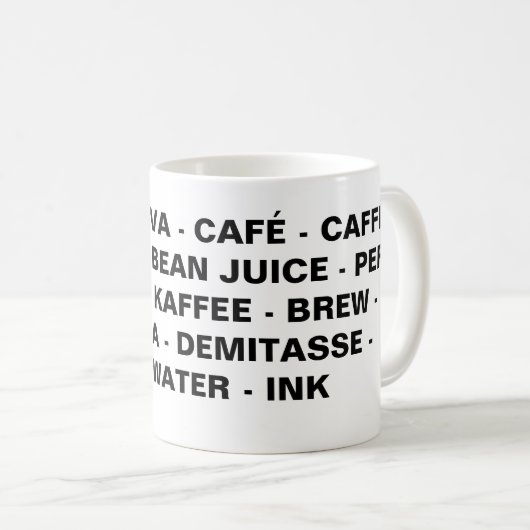 Woorden voor koffie-Mok Koffiemok (Voorkant rechts)