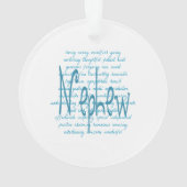 Woorden voor neef in het blauw ornament (achterkant)