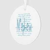 Woorden voor neef in het blauw ornament (voorkant)