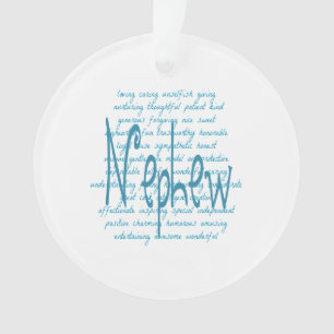 Woorden voor neef in het blauw ornament