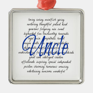 Woorden voor oom metalen ornament
