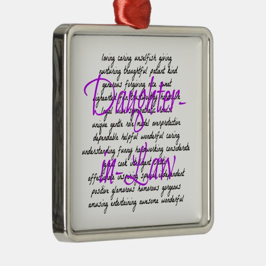 Woorden voor schoondochter metalen ornament (Rechts)