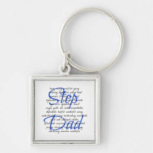 Woorden voor Step Dad Sleutelhanger (Voorkant)