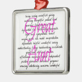 Woorden voor tante metalen ornament (Links)