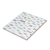 Woorden voor vader in veel verschillende talen tegeltje (Zijkant)