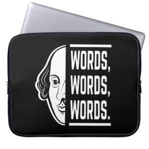 Woorden Woorden Woorden Shakespeare Citaten Toneel Laptop Sleeve