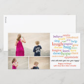 Woorden x3 feestdagenkaart (Voorkant / Achterkant)