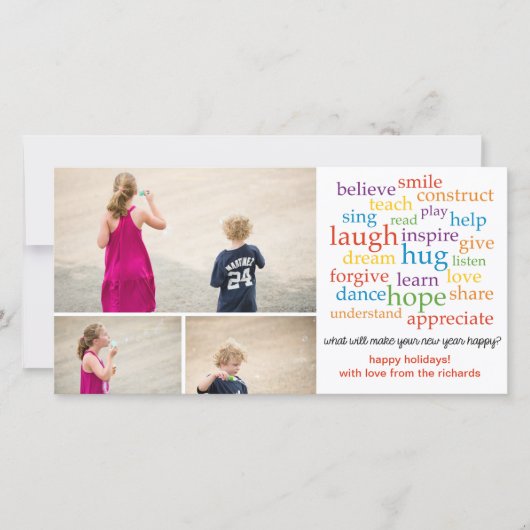 Woorden x3 feestdagenkaart (Voorkant)