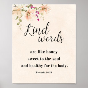 Woorden zijn als honing, spreekwoorden 16:24 poster