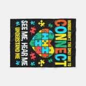 Woorden zijn niet de enige manier om autisme bewus fleece deken (Voorkant (Horizontaal))