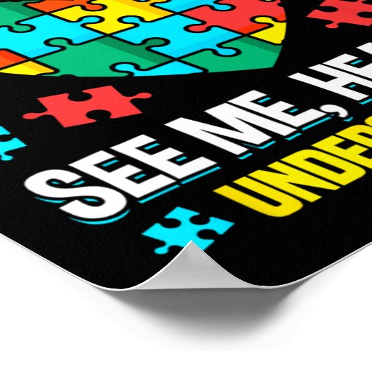 Woorden zijn niet de enige manier om autisme bewus poster (Hoek)