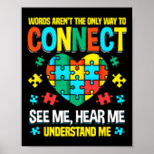 Woorden zijn niet de enige manier om autisme bewus poster (Voorkant)