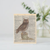 woordenboek Art Brown Owl Bird Briefkaart (Staand voorkant)