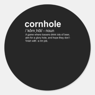 Woordenboek Definitie Cornhole speler Ronde Sticker