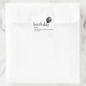 Woordenboek Definitie van verjaardag Vierkante Sticker (Tas)