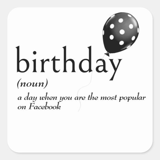 Woordenboek Definitie van verjaardag Vierkante Sticker (Voorkant)