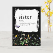 Woordenboek definitie voor ZUSTER met wilde bloeme Kaart (Gele Bloem)