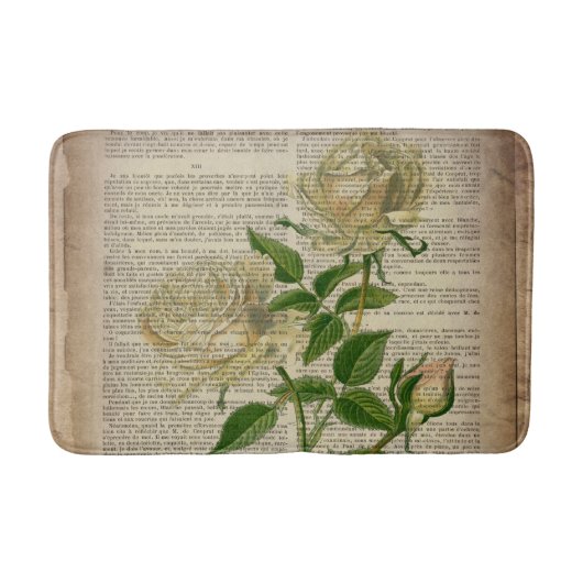 Woordenboek Frans land Botanische witte roos Badmat (Voorkant)