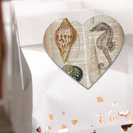 woordenboek frans  land seashell hart sticker