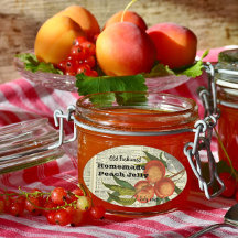  woordenboek Page Peach Jelly Canning Label