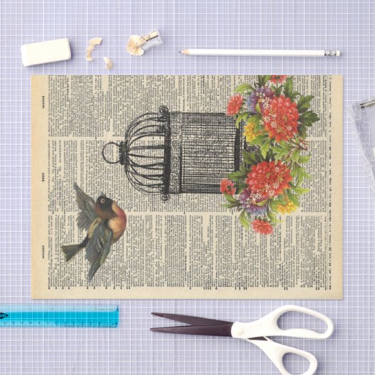  woordenboek Pagina Vogelkooi loskoppeling Tissuepapier (Craft)