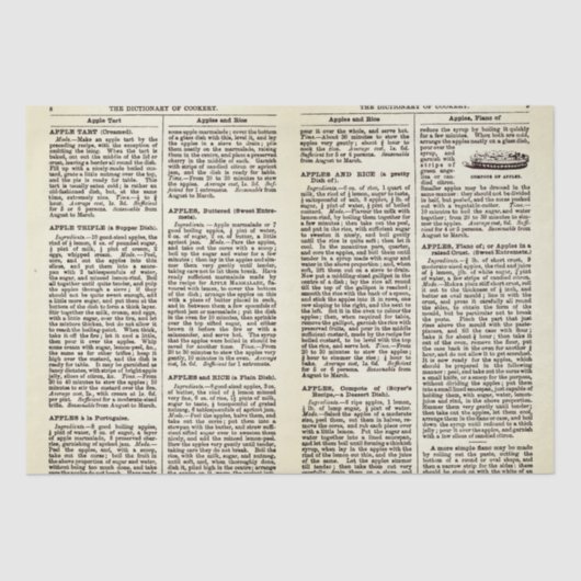 woordenboek Pagina's Apple Recipes Tissuepapier (Voorkant)