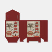 woordenboek print kunst kustvuurtoren van seashell bedankdoosjes (Uitgevouwen)