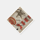 woordenboek print kunst kustvuurtoren van seashell servet (Hoek)
