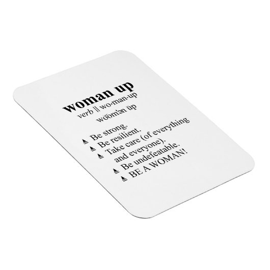 Woordenboek stijl definitie "vrouw omhoog" magneet (Rechterzijde)