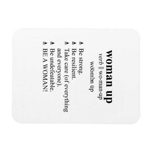 Woordenboek stijl definitie "vrouw omhoog" magneet (Horizontaal)