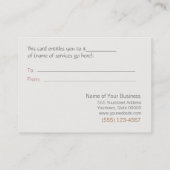 Woordenboekcertificaat Lotus Cadeaubon Kortingskaartje (Achterkant)