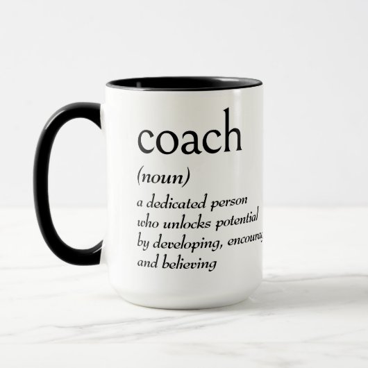 Woordenboekdefinitie voor COACH Mok (Links)