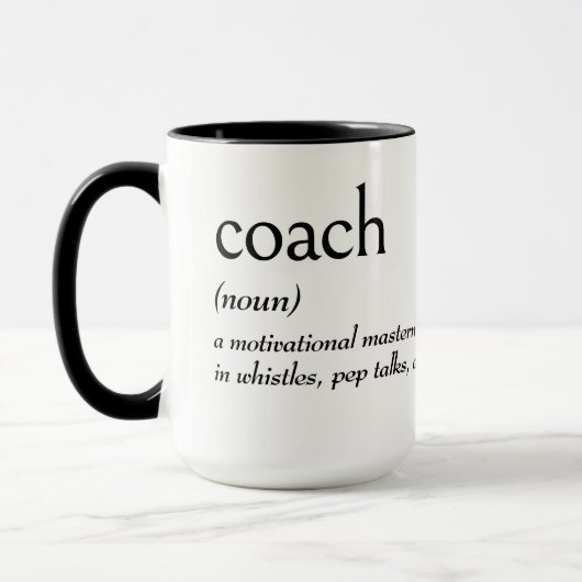 Woordenboekdefinitie voor COACH Mok (Links)