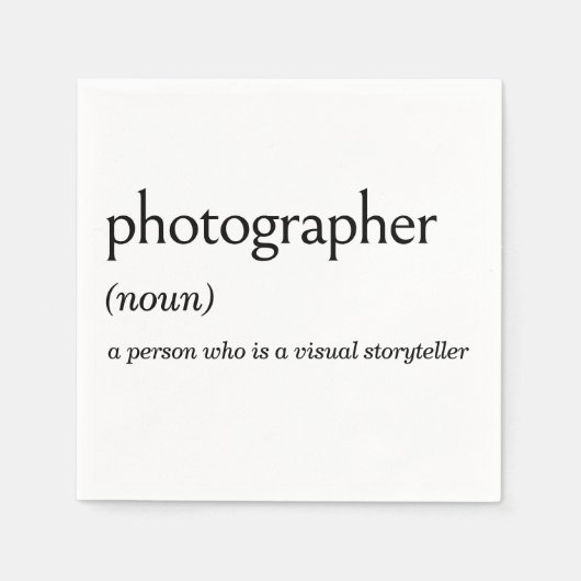 Woordenboekdefinitie voor FOTOGRAAF Servet (Voorkant)