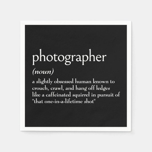 Woordenboekdefinitie voor FOTOGRAAF Servet (Voorkant)