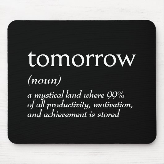 Woordenboekdefinitie voor morgen muismat (Voorkant)