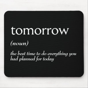 Woordenboekdefinitie voor morgen muismat