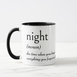 Woordenboekdefinitie voor NACHT Mok