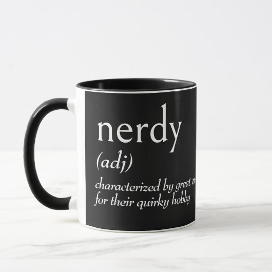 Woordenboekdefinitie voor NERDY Mok (Links)